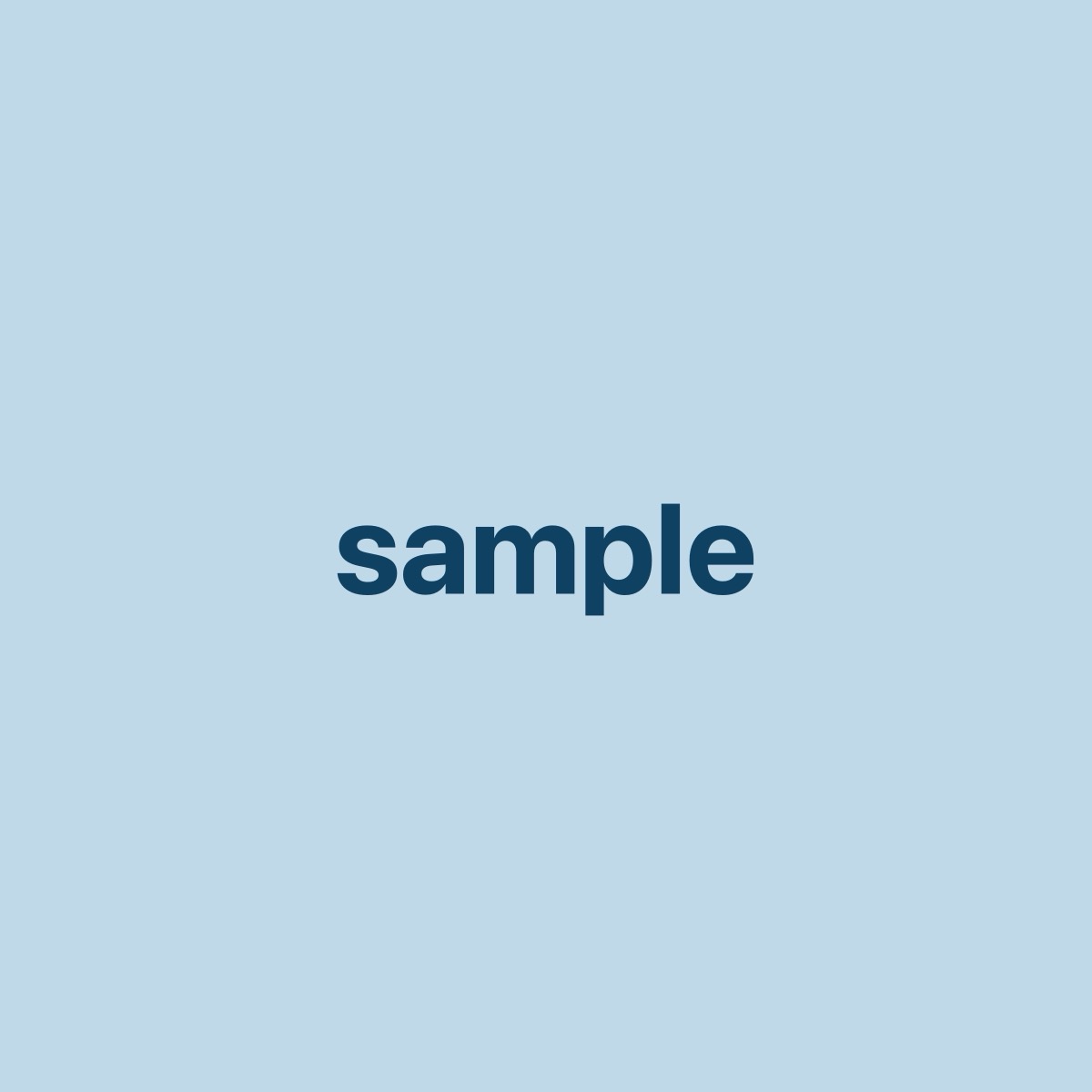 Sample image: the word sample on a light blue square